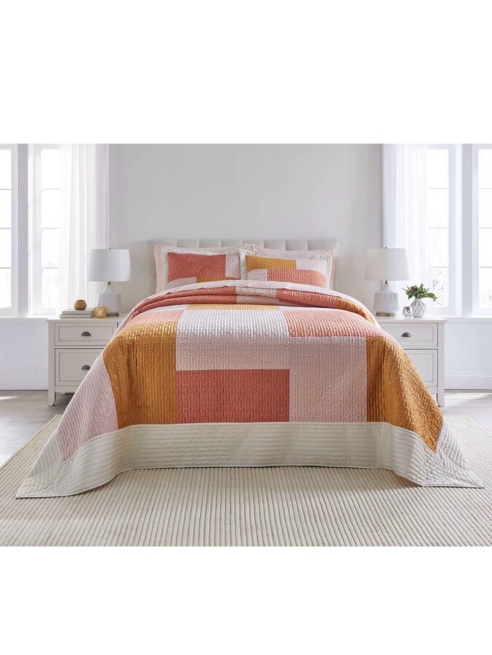 Velvet Patchwork Bedspread Quilt KING